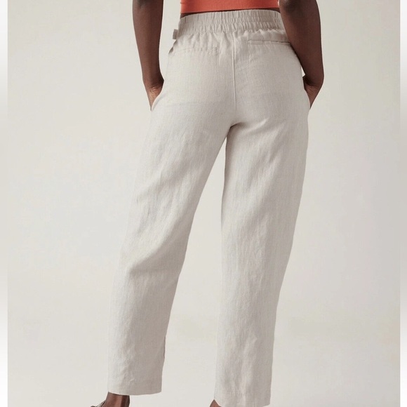 Athleta Voyager 100% Linen Pants high waist Size 10 - Picture 9 of 13